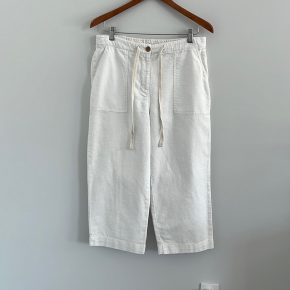 Lands' End Pants - Lands end linen blend Capri cropped wide leg pants